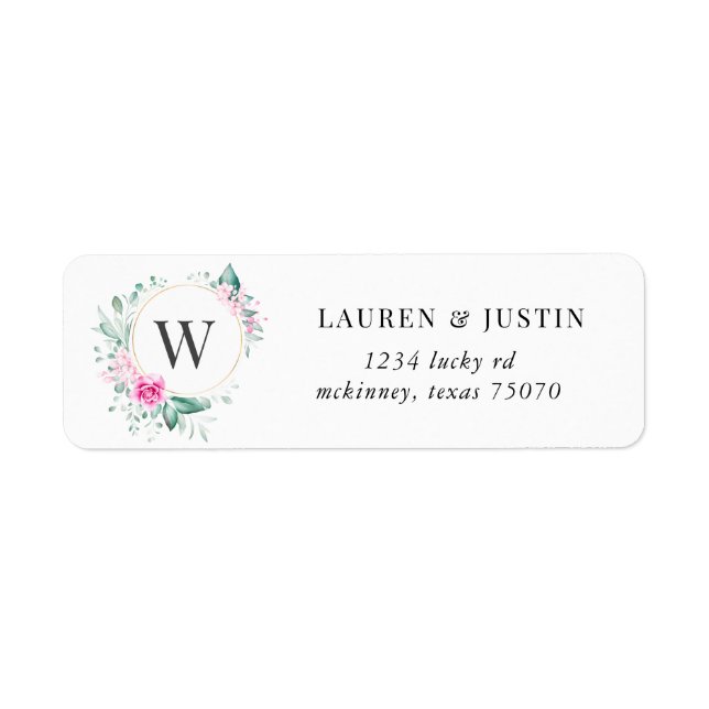 adressetikett för den känsliga blommigten Returadr Returadress Etikett (Framsidan)