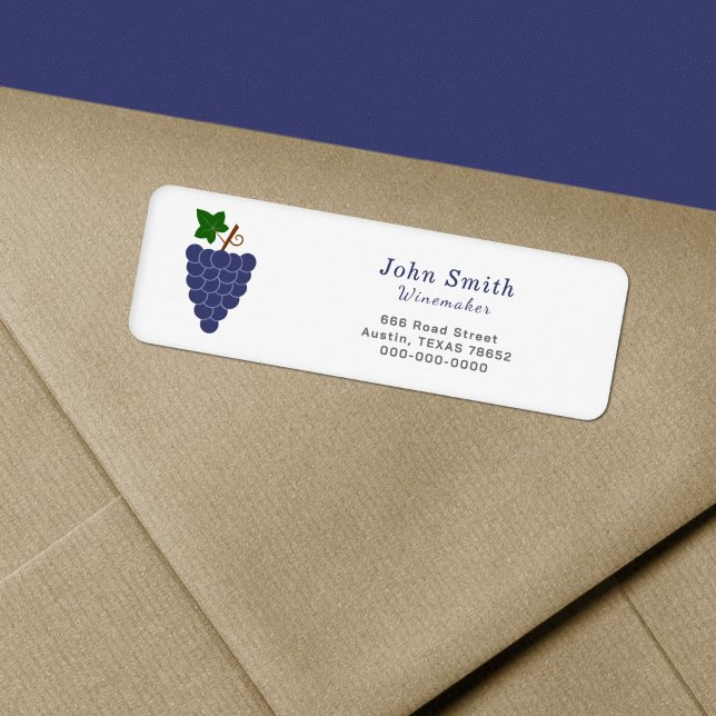 Adressetikett för druvreturadress returadress etikett (Grapes Return Address Label)