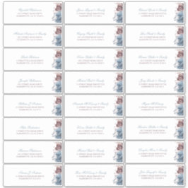 Adressetikett för Dusty Blue Mauve Flowers Guest N Klistermärken