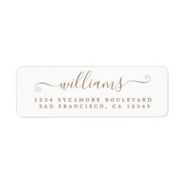 Adressetikett för efternamn för returadress för Gu Etikett