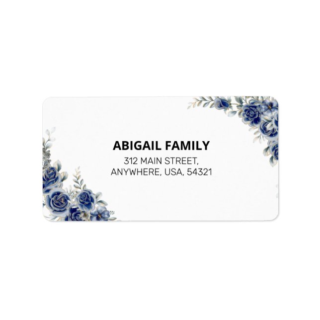 Adressetikett för elegantens Blommigt Bröllopsinbj (Framsidan)