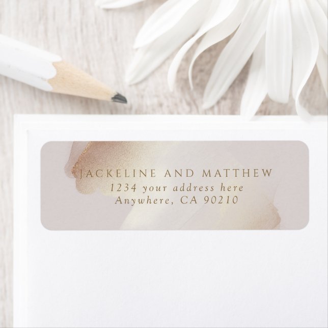 Adressetikett för elegantens  penselpensellinjer o returadress etikett (Insitu)