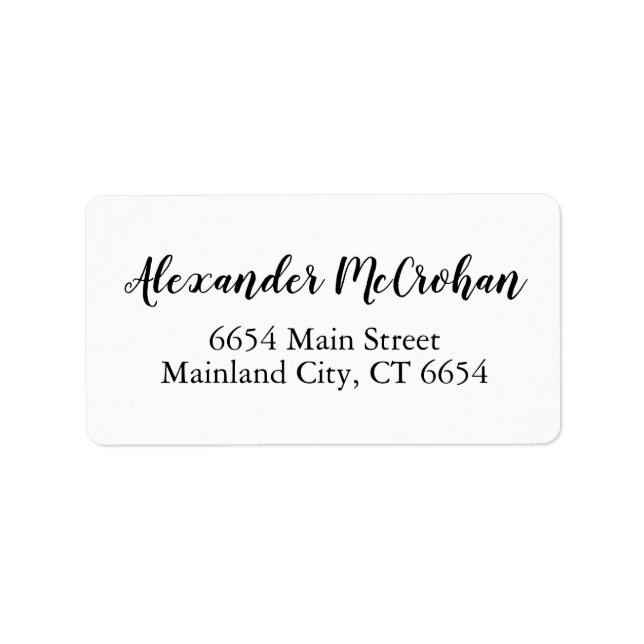 Adressetikett för elegantens skripttyp (Framsidan)