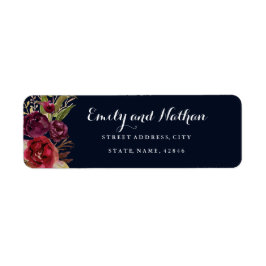 Adressetikett för fallande returadress för Blommig Etikett