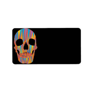 Adressetikett för färgfull skull