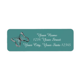 Adressetikett för fjäril returadress etikett