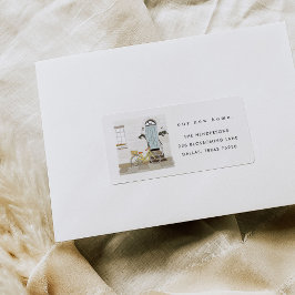 Adressetikett för Flytta av blå dörr