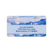 Adressetikett för frostat berg