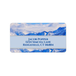 Adressetikett för frostat berg