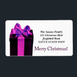 Adressetikett för Gift Box God jul Fraktsedel<br><div class="desc">Lägg till en speciell detalj i helgdag! Det finns många olika etiketter,  så det plockor den utformning och formulering du vill ha. Bläddra i butiken eller sök efter "portosabbianatalelabel".</div>