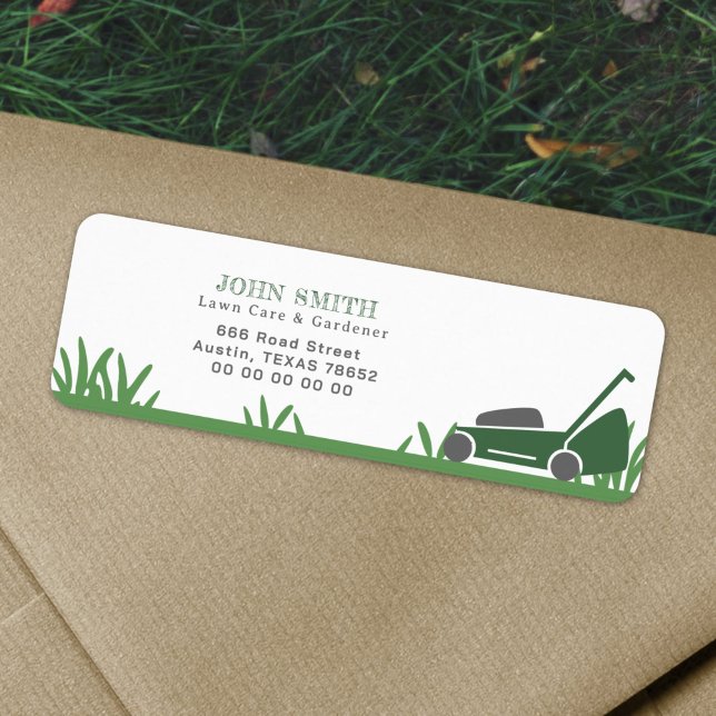 Adressetikett för gräsmatta- och Gardener-returadr Returadress Etikett (Lawn Care & Gardener Return Address Label)