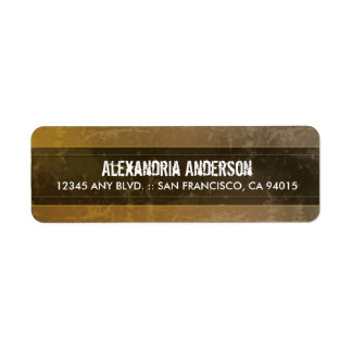Adressetikett för Grunge Marble Return (sepia) Returadress Etikett