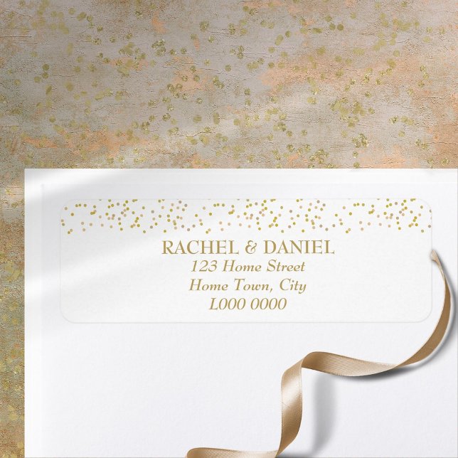 Adressetikett för Guld Dust Confetti Returadress Etikett (Gold Dust Confetti Address Label)