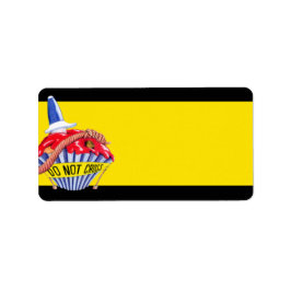 Adressetikett för gulten Crime Scene Cupkaka