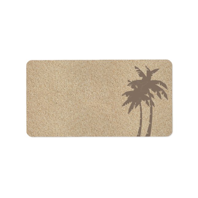 Adressetikett för Handflatan Träd & Beach Sand (Framsidan)
