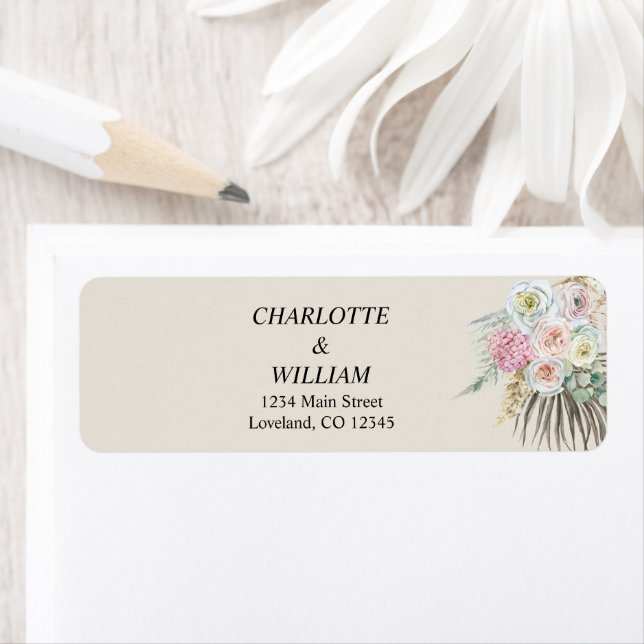 Adressetikett för hemskt Blommigt - returadress Etikett (Insitu)