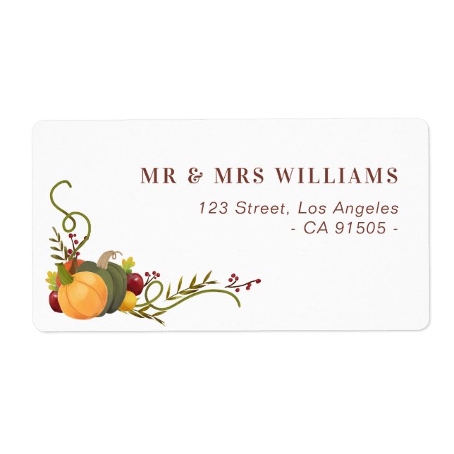 adressetikett för höstfallpumpar fraktsedel (Framsidan)