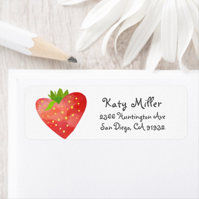 Adressetikett för jordgubbshjärns adress returadress etikett (Insitu)