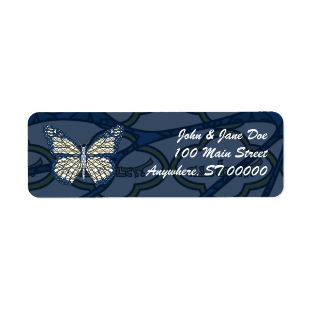 Adressetikett för judisk monarch returadress etikett (Framsidan)