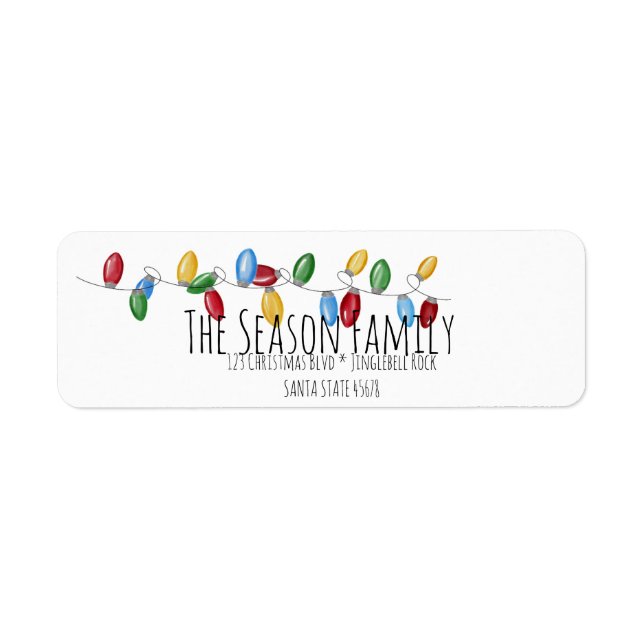 Adressetikett för julgran Ljus Returadress Etikett (Framsidan)