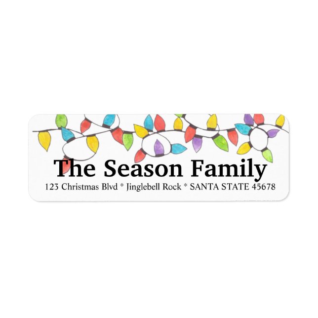 Adressetikett för julgran Ljus Returadress Etikett (Framsidan)