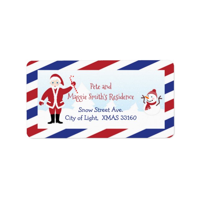 Adressetikett för jultomte Luft retur (Framsidan)