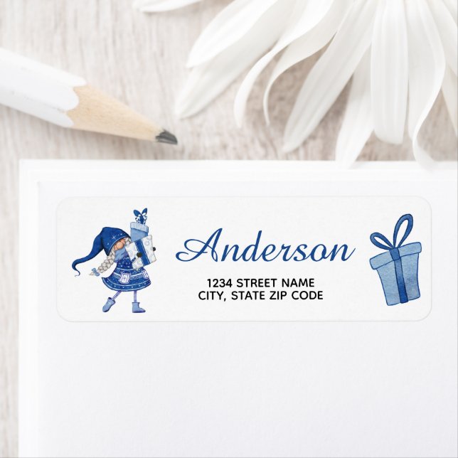 Adressetikett för jultomte Presenter Retur Returadress Etikett (Insitu)