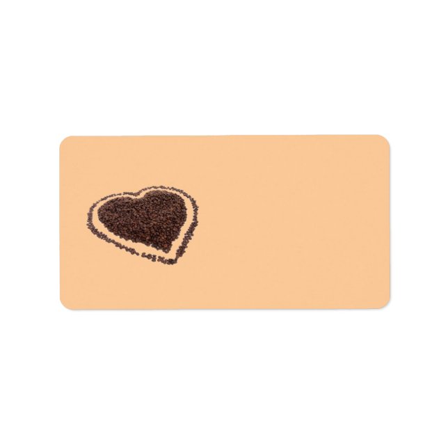 Adressetikett för kaffehjärta (Framsidan)
