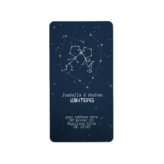 Adressetikett för kärlek Constellation (Framsidan)