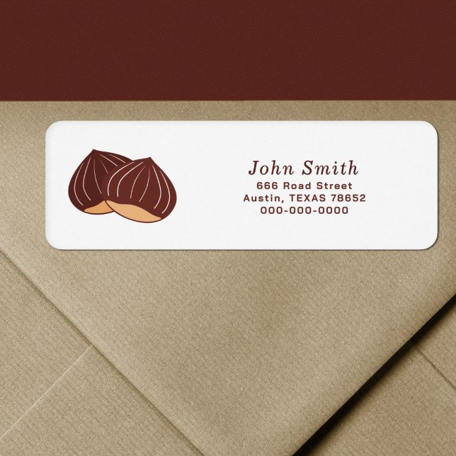 Adressetikett för kastanjefrekvens returadress etikett (Chestnut Return Address Label)