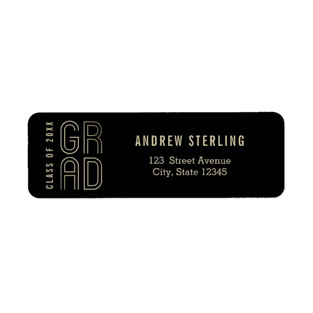 Adressetikett för klass Studenten Returadress Etikett (Framsidan)