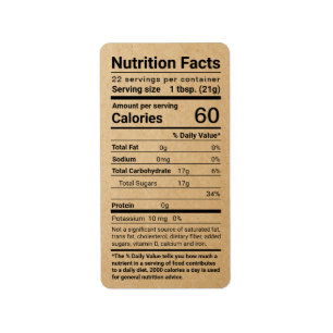 Adressetikett för Kraft Honung Nutrition Facts