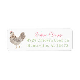 Adressetikett för kycklingretur - Hen-adressetiket Returadress Etikett