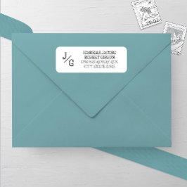 Adressetikett för lantbrukshus Monogram Bröllop Returadress Etikett