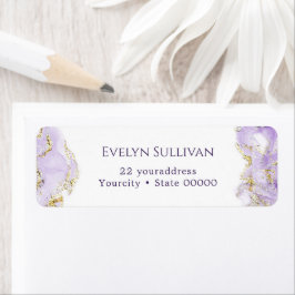 Adressetikett för Lavender marbling Return Returadress Etikett