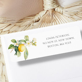 Adressetikett för Lemon Blommar Returadress Etikett