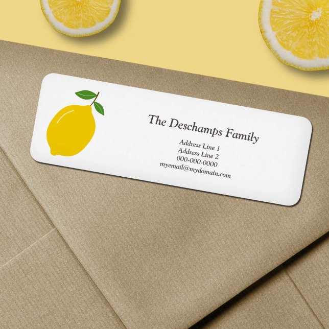 Adressetikett för Lemon Return Returadress Etikett (Lemon Return Address Label)