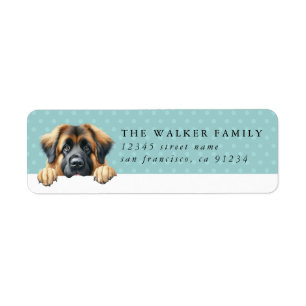 Adressetikett för Leonberger Hund Return Returadress Etikett