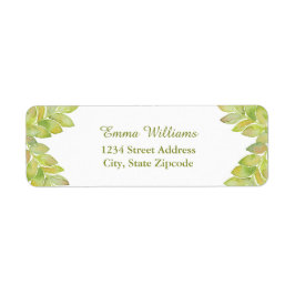 Adressetikett för ljust grönt Löv Returadress Etikett