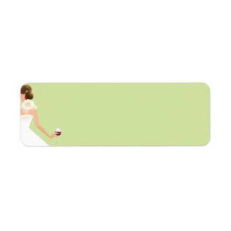 Adressetikett för ljust grönt möhippa vin returadress etikett