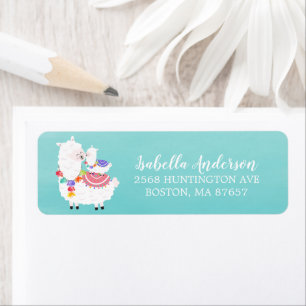Adressetikett för Llama Mamma Baby Shower Returadress Etikett