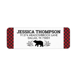 Adressetikett för Lumberjack Bear Buffalo Play Returadress Etikett