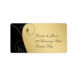 Adressetikett för Luxury Guld-Black