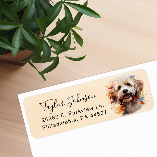 Adressetikett för Maltipoo-returadress Returadress Etikett (Skapare uppladdad)