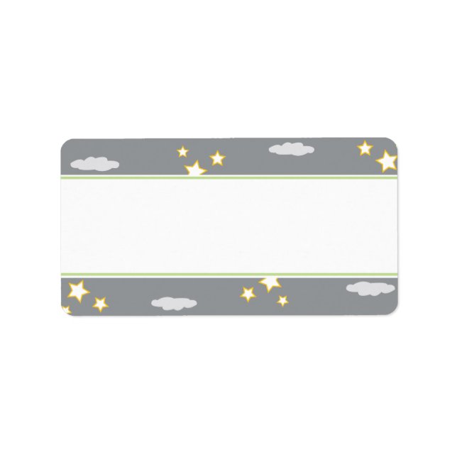 Adressetikett för måne och Stars Baby Shower (Framsidan)