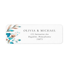 Adressetikett för marin modern Greenery Rustic Brö Returadress Etikett