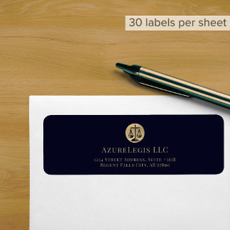 Adressetikett för marinblå laglig retur returadress etikett