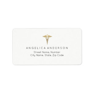 Adressetikett för medicinsk Caduceus-symbol