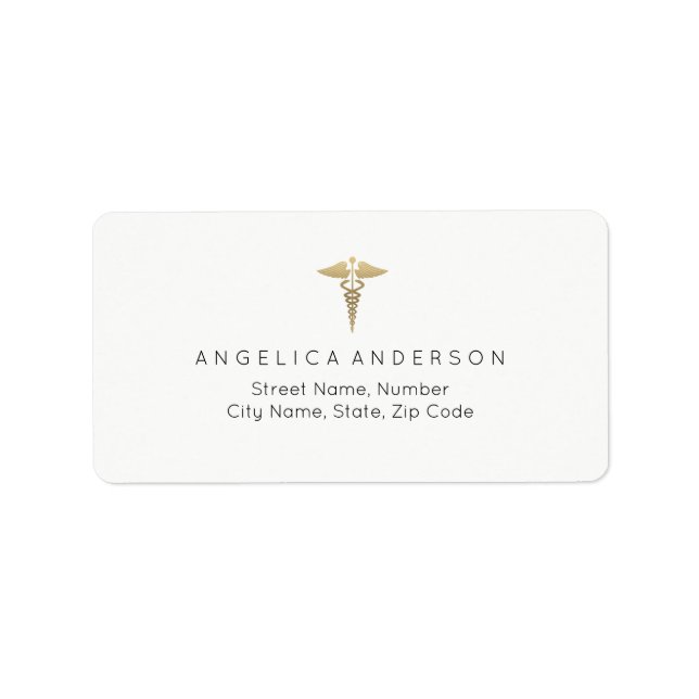 Adressetikett för medicinsk Caduceus-symbol (Framsidan)