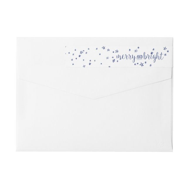 Adressetikett för Merry & Bright Helgdag Wraparoun Etikettband (Baksidan)